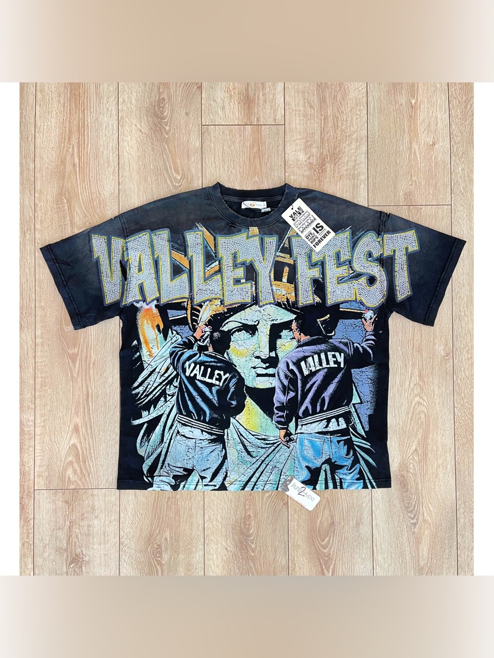 Vale Forever Bling Graffiti Tee Black Brand New